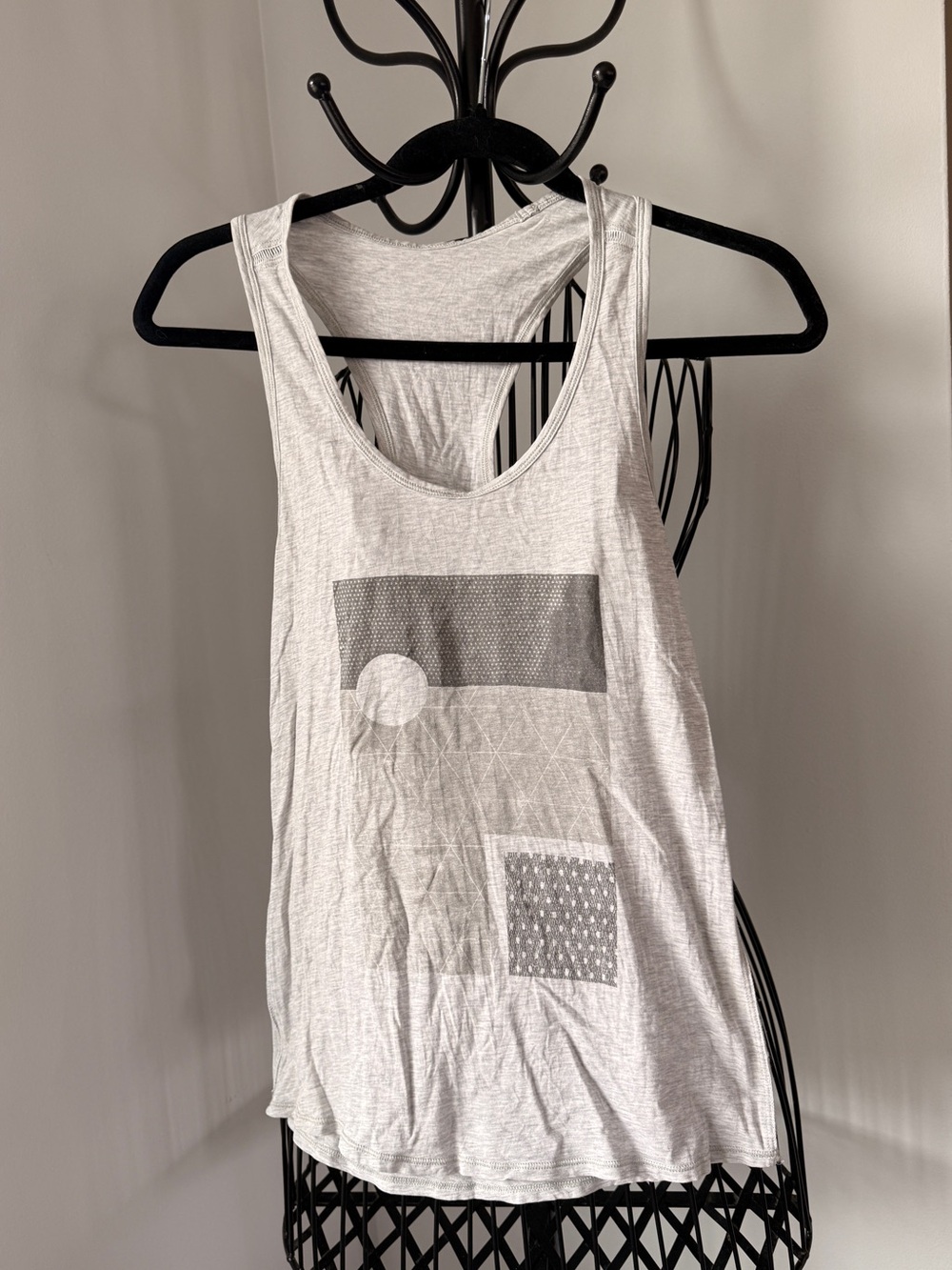 lululemon athletica Light Gray Graphic Racerback Tank